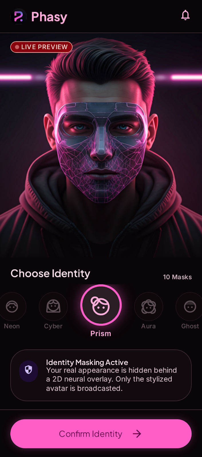 PHASY Identity Overlay active